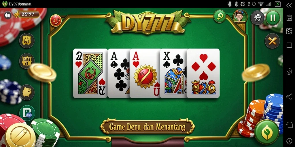 Screenshot DY777 menampilkan gameplay seru dan interaktif Domino.