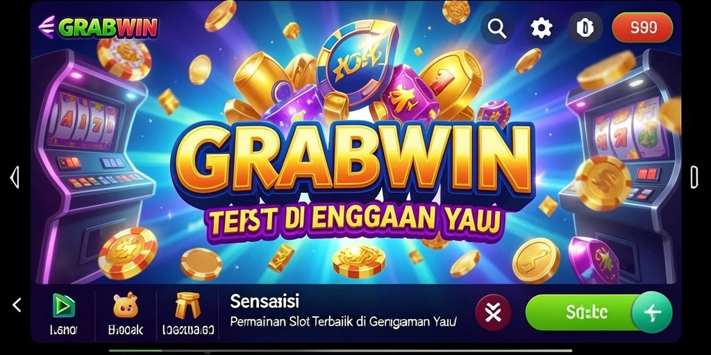Tampilan gameplay menakjubkan dari GRABWIN dengan visual yang menarik.