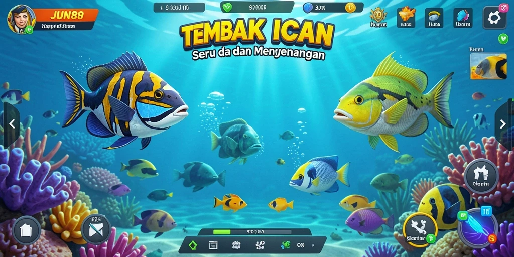 Tampilan gameplay menarik dari game Tembak Ikan JUN88.