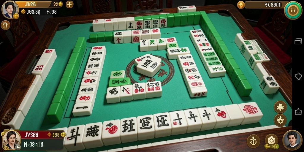 Screenshot gameplay JVS88 yang menampilkan keseruan permainan Mahjong.