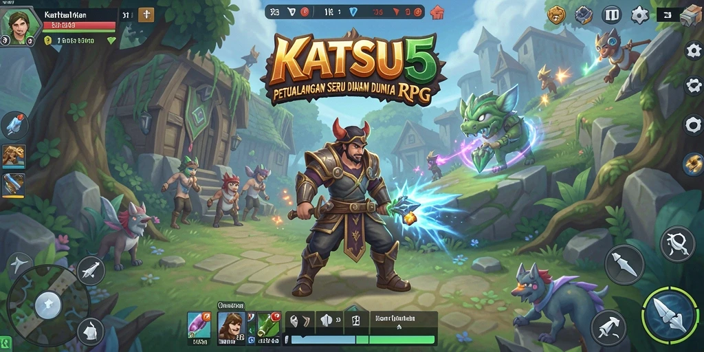 Tampilan gameplay KATSU5 yang memikat dengan aksi RPG.