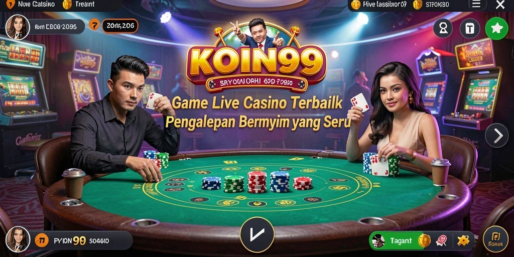 Tampilan permainan Live Casino yang mendebarkan di KOIN99.