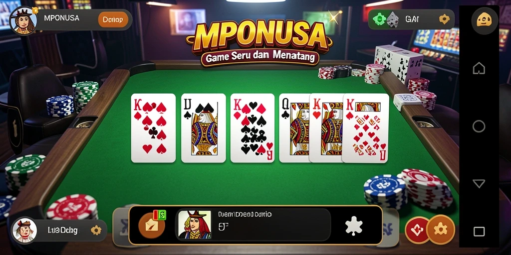 Tampilan gameplay MPONUSA yang seru dalam permainan Domino.