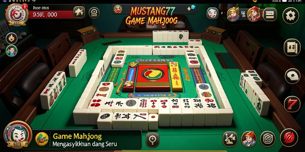 Tampilan menarik dari gameplay Mahjong di MUSTANG77.