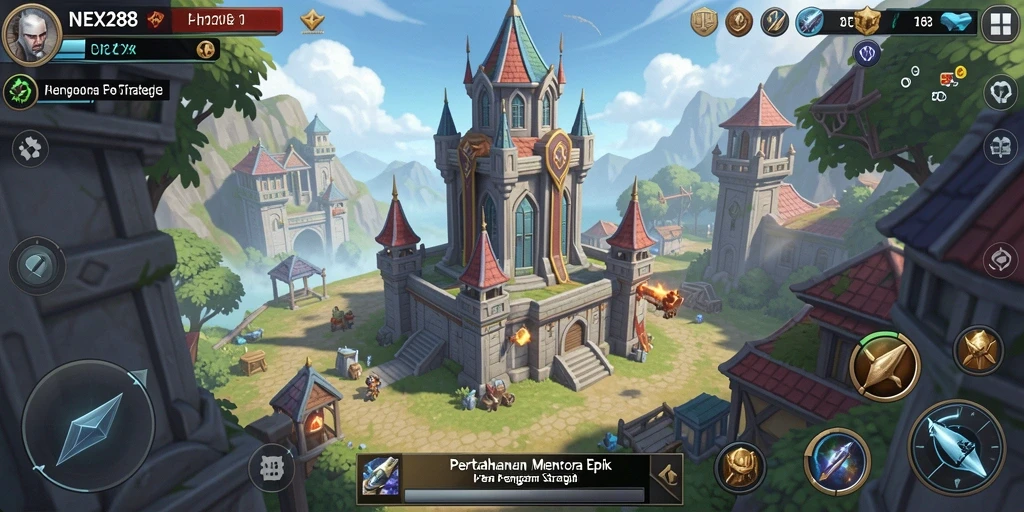 Tangkapan layar gameplay Tower Defense di NEX288 yang menegangkan.