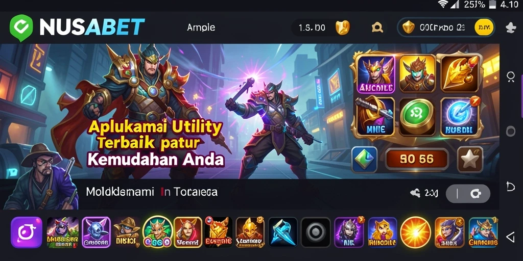 Screenshot utama NUSABET menampilkan antarmuka aplikasi Utility yang intuitif.
