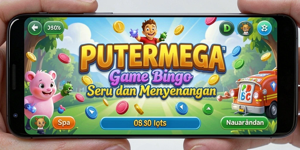 Tampilan gameplay PUTERMEGA yang penuh aksi Bingo menyenangkan.