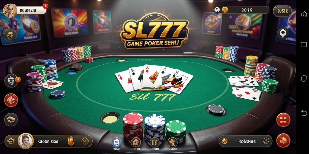 Screenshot utama SL777 menampilkan gameplay Poker yang kompetitif.