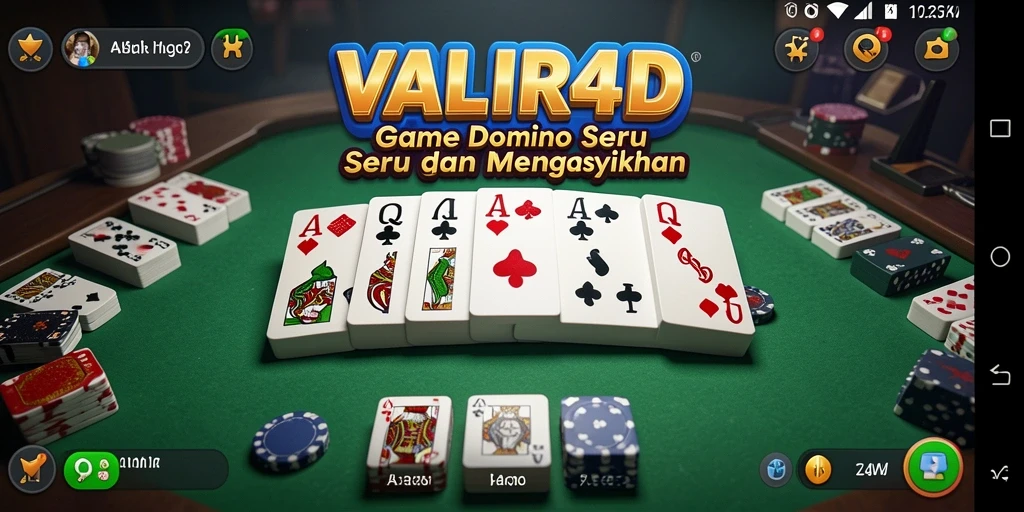 Screenshot menunjukkan gameplay seru dalam permainan Domino VALIR4D.